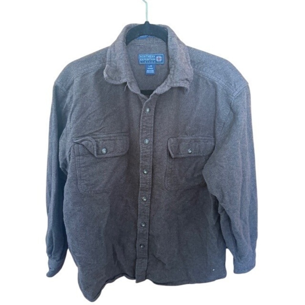 Northern Expedition Mens‎ L G Button Up Flannel Lined Shirt Jacket